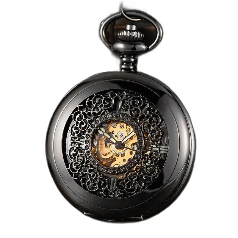 Montre de Poche Mécanique Vintage Green Lantern avec boîtier noir élégant