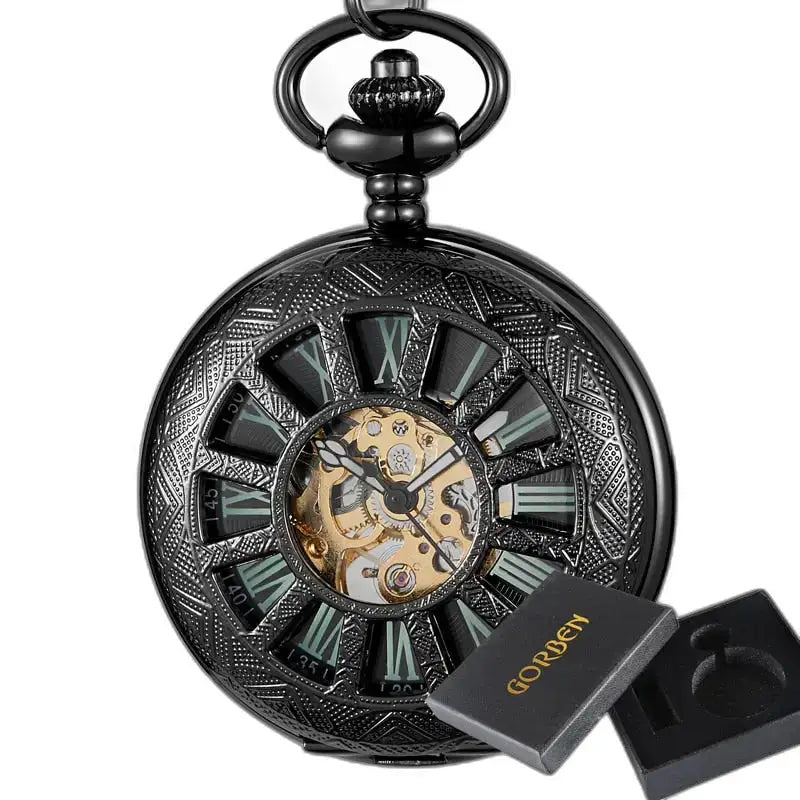 Vintage Green Lantern mechanisch zakhorloge met elegante zwarte kast