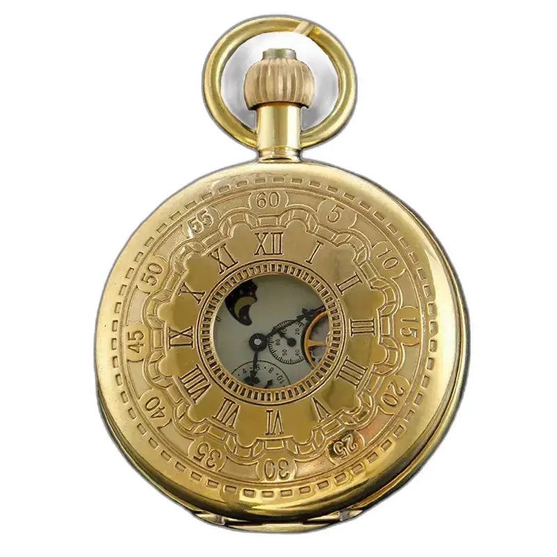 Moonlight luxe gouden zakhorloge met Romeinse cijfers voor speciale gelegenheden