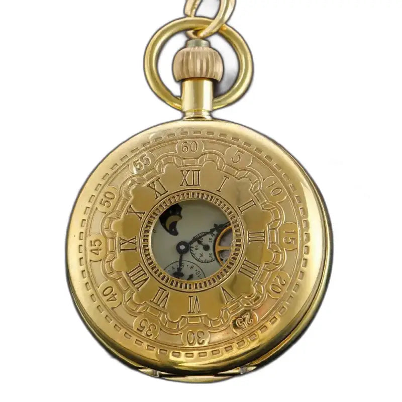 Moonlight luxe herenzakhorloge met gouden Romeinse cijfers