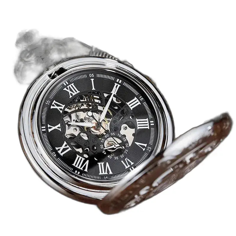 Oignon Luxe mechanisch zakhorloge met uienkast en zilveren handmatige opwinding