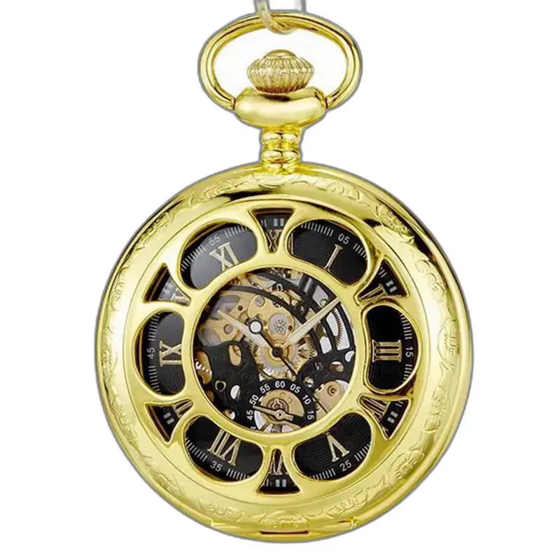 Oignon Luxe mechanisch zakhorloge met gouden uienkast, handmatig opwindbaar