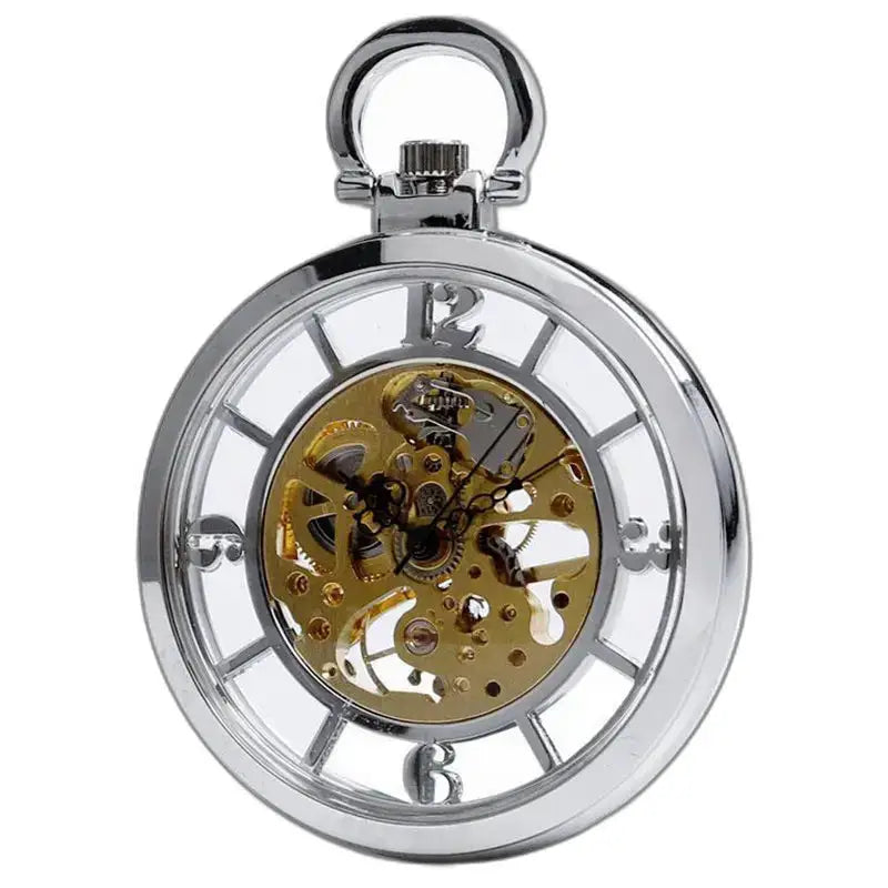 Skeleton-zakhorloge met handmatige opwinding en zilveren metalen skeletwijzerplaat