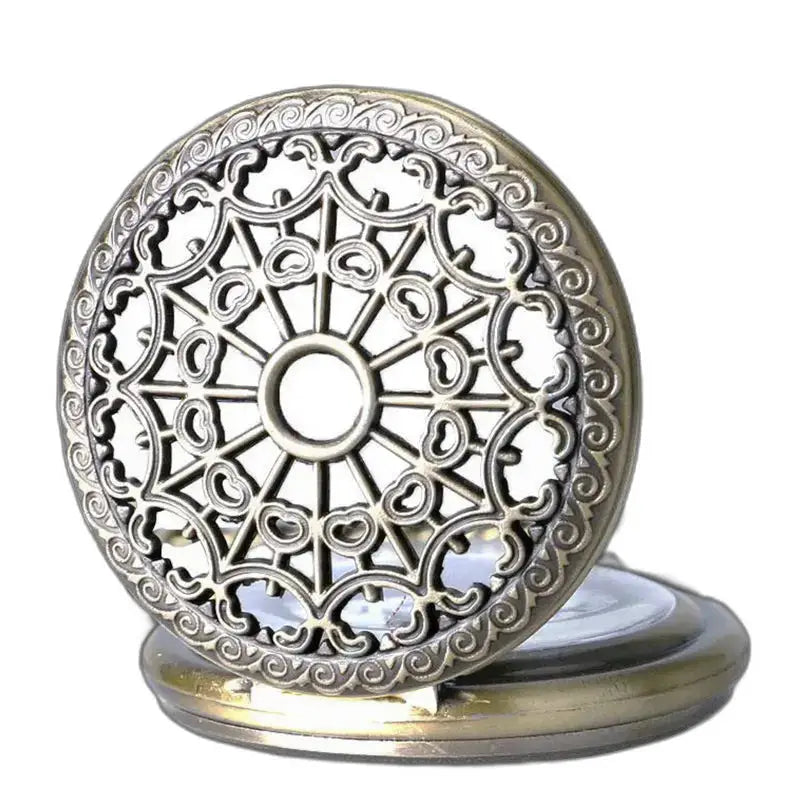 Oud vintage stijl zilveren dameshorloge met sierlijke bronzen horloge