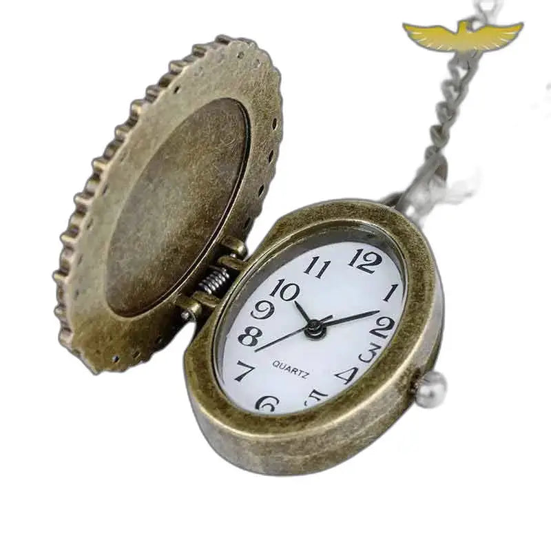 Roze Flamingo-horloge met bronzen kast: antiek horloge, elegante stijl