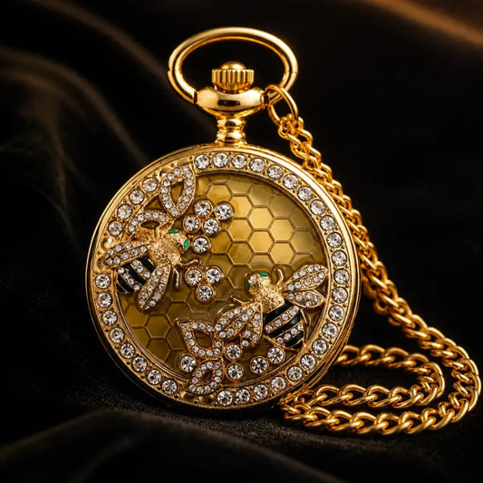 Damesbijenkwarts zakhorlogeketting - Univers Gousset