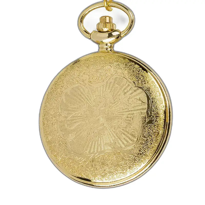 Oud luxe zakhorloge met bloemengravure en half jagersmotief