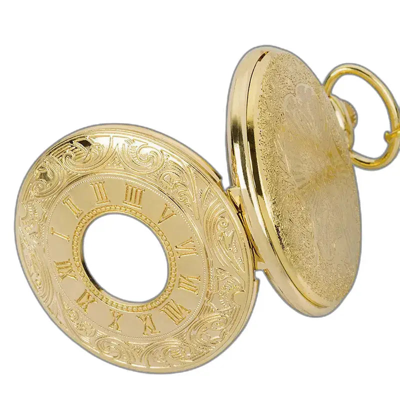 Sierlijk gouden zakhorloge met elegante halve jagerskast