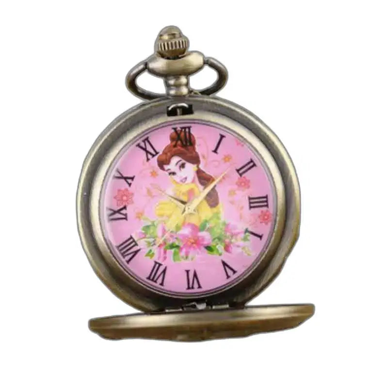 Belle Bête Zakhorloge met Roos onder Bel, elegant hangend zakhorloge