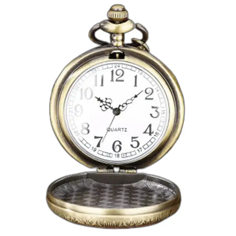 Vintage bronzen Mandala ketting zakhorloge met open antiek zakhorloge