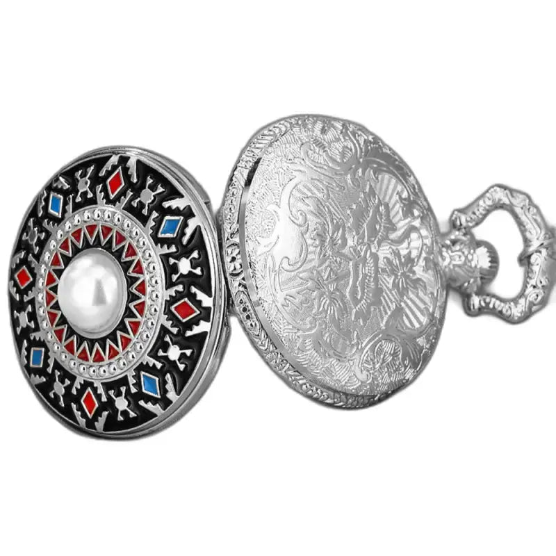 Diamond Eyes Chic Silver Necklace-zakhorloge versierd in zilver met verfijnde details