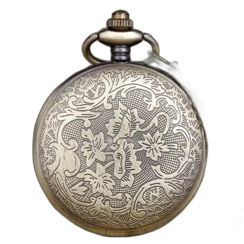 Dames vintage stijl kettingzakhorloge met een elegante bronzen armband