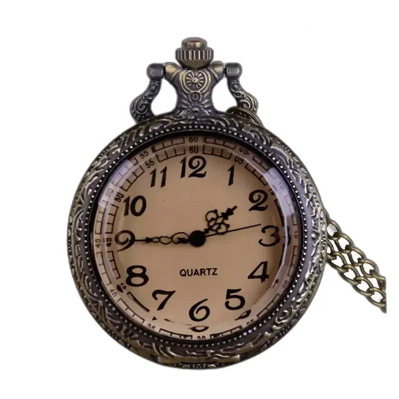 Vintage quartz kettingzakhorloge voor dames en heren met een elegant klassiek ontwerp