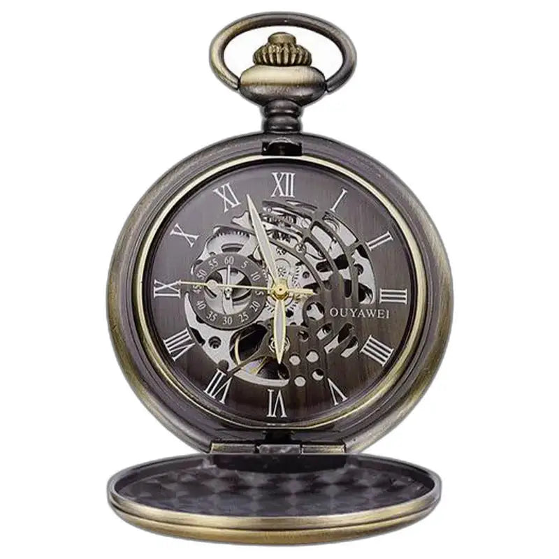 Modern Chic Brons Complicatie Zakhorloge Goud, elegant zakhorloge met bronzen complicatie