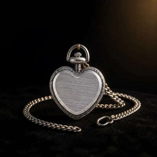 Vintage dameszakhorloge met lange ketting en hart - Univers Gousset