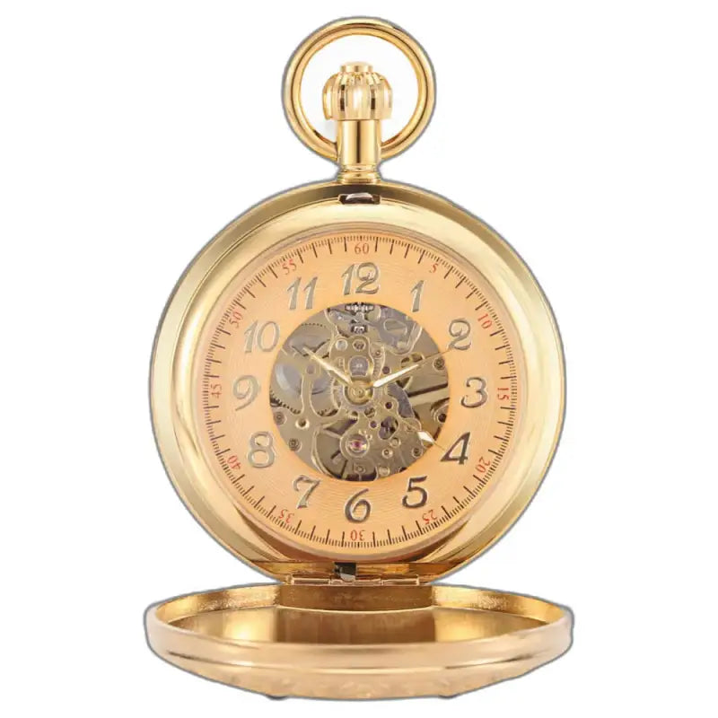 Dubbel Golden Majesty Chic Zakhorloge in elegant goudkleurig zakhorloge