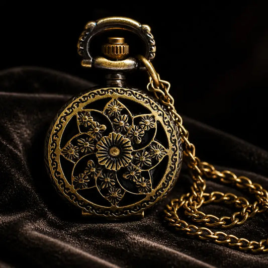 Kwartszakhorloge met bloemenketting voor dames - Univers Gousset