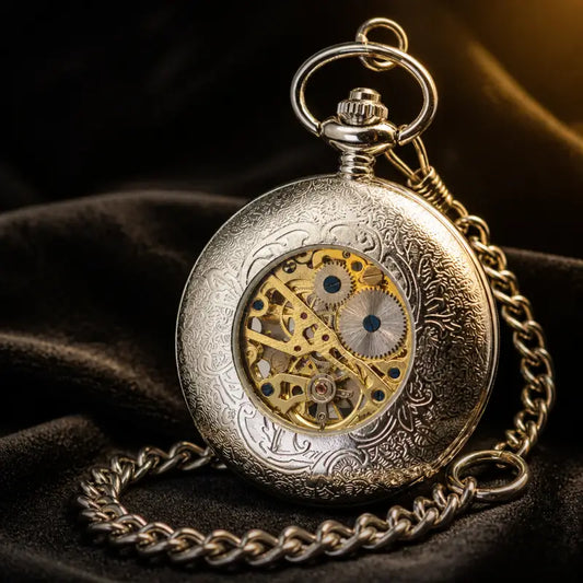 Gegraveerd Demi-hunter mechanisch zakhorloge - Univers Gousset