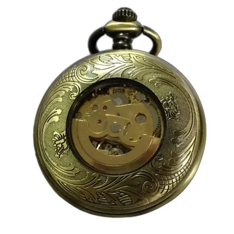 Vintage automatisch herenzakhorloge in sierlijk brons, elegant en tijdloos