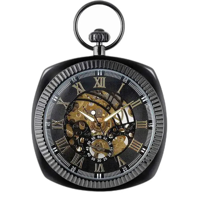 Modern herenzakhorloge met mechanisch mechanisme, tijdloze elegantie in zwart