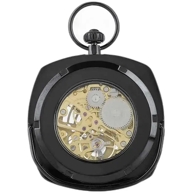 Modern herenzakhorloge met mechanisch mechanisme in elegant zwart