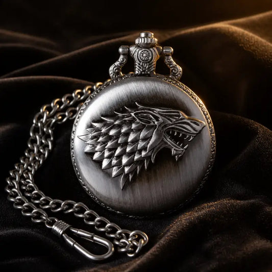 Wolf quartz zakhorloge herenketting - Univers Gousset