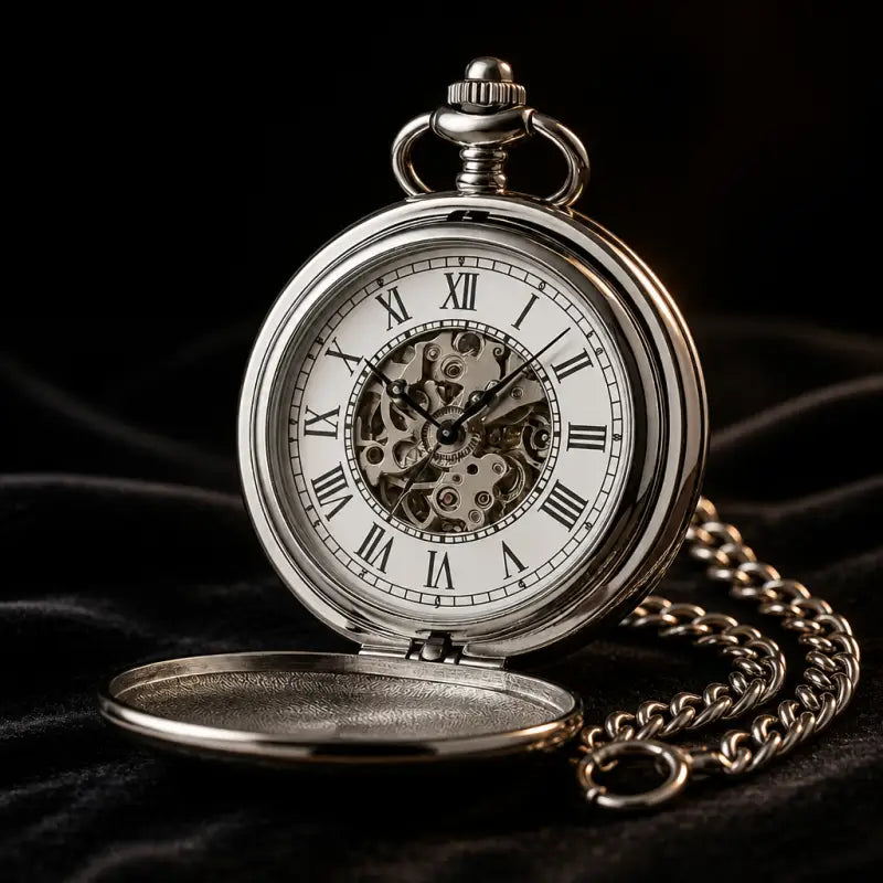 Luxe gepolijst mechanisch zakhorloge met spiegel - Univers Gousset