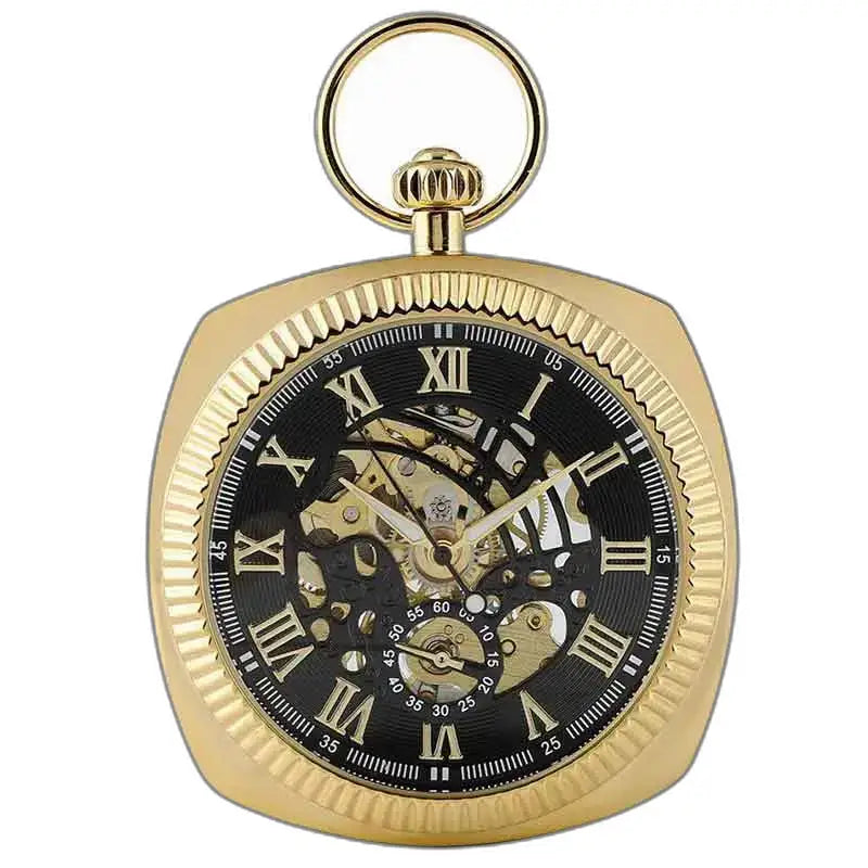 Luxe mechanisch zakhorloge voor heren in goud met Romeinse cijfers