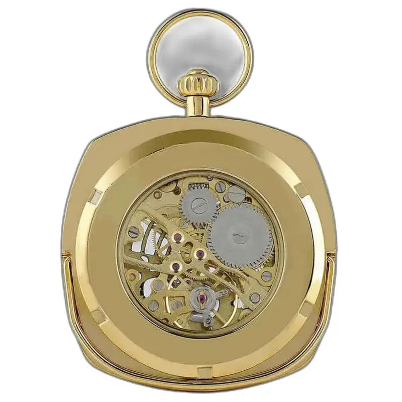 Luxe mechanisch zakhorloge voor heren met een glanzend gouden ontwerp