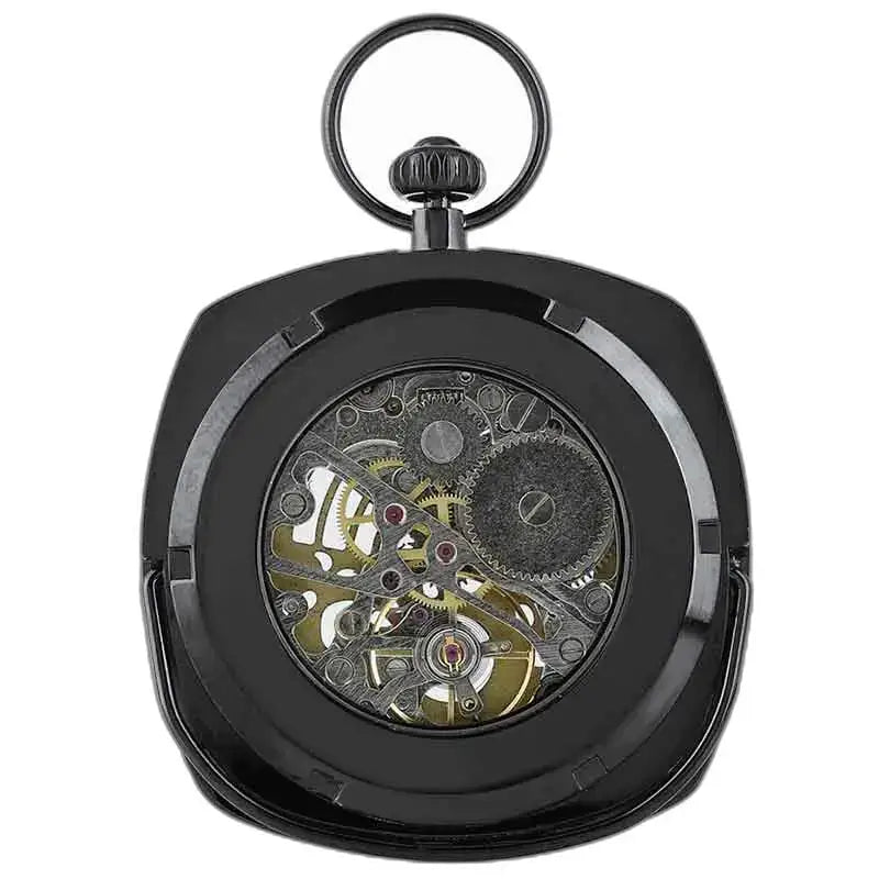 Elegant modern zakhorloge voor heren met een zwart skeletmechanisme