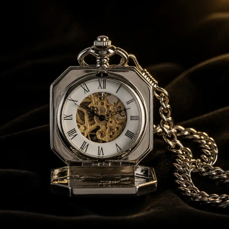 Achthoekig mechanisch zakhorloge voor heren - Univers Gousset