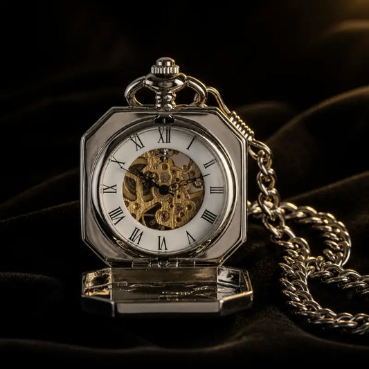 Achthoekig mechanisch zakhorloge voor heren - Univers Gousset