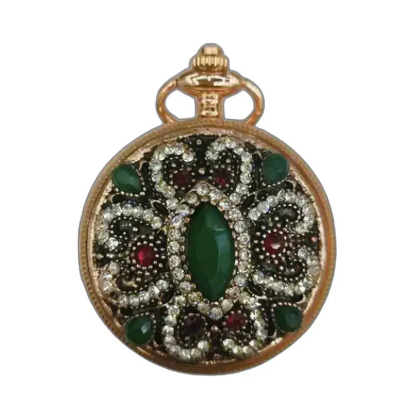 Gouden hanger versierd met edelstenen voor klassiek automatisch gouden dameszakhorloge