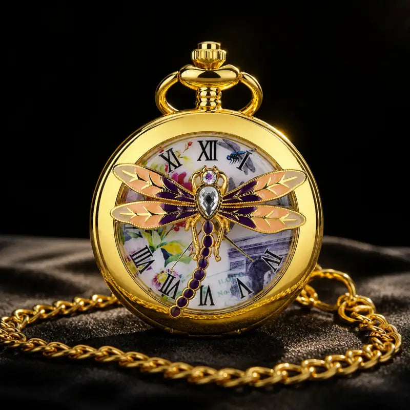 Dameszakhorloge met libelle-gravering en gravering - Univers Gousset