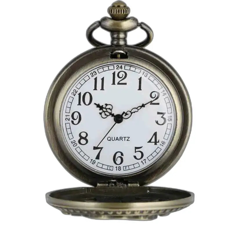 Open bronzen hangend zakhorloge, elegant en vintage