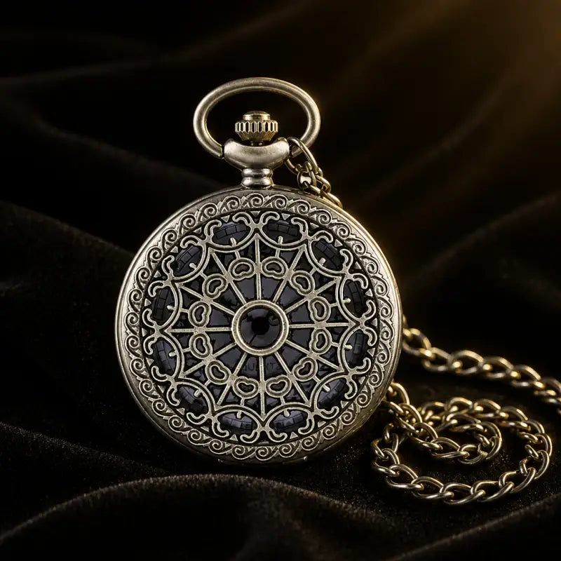 Quartz zakhorloge met bloemreliëfhanger - Univers Gousset