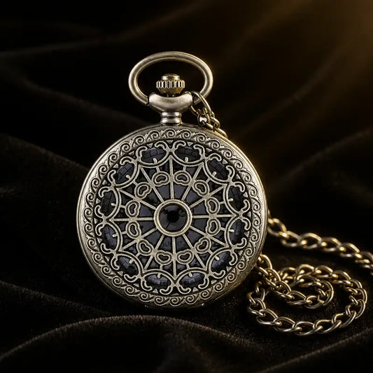 Quartz zakhorloge met bloemreliëfhanger - Univers Gousset