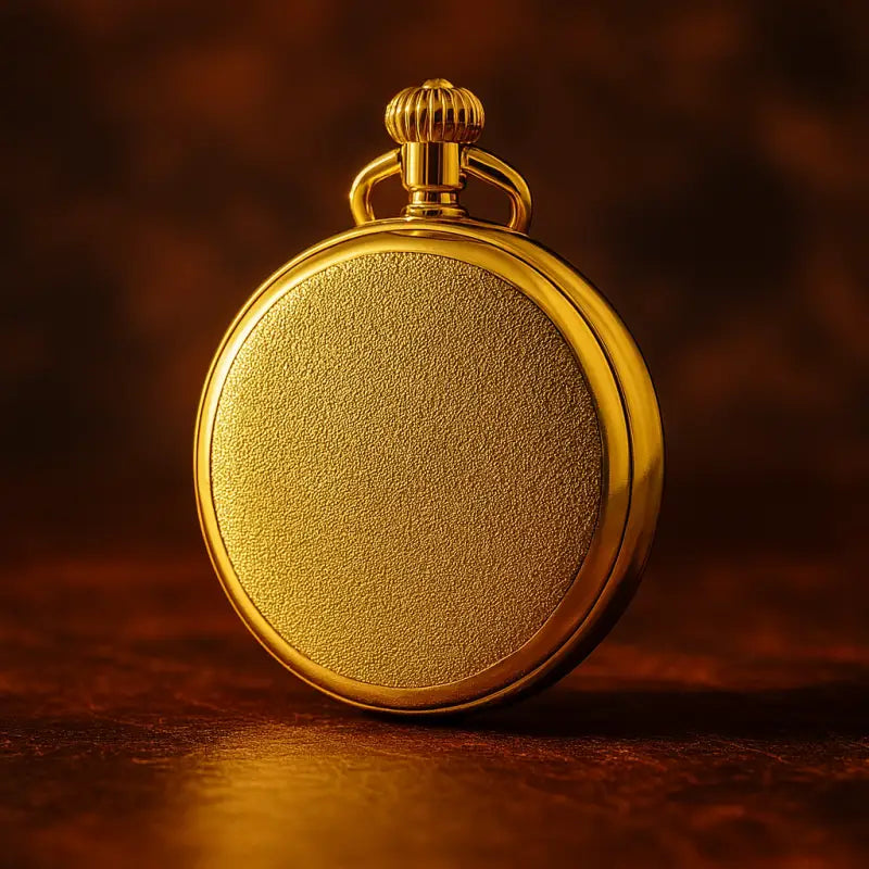 Luxe zilverbrons maanfasezakhorloge met een elegante gouden wijzerplaat