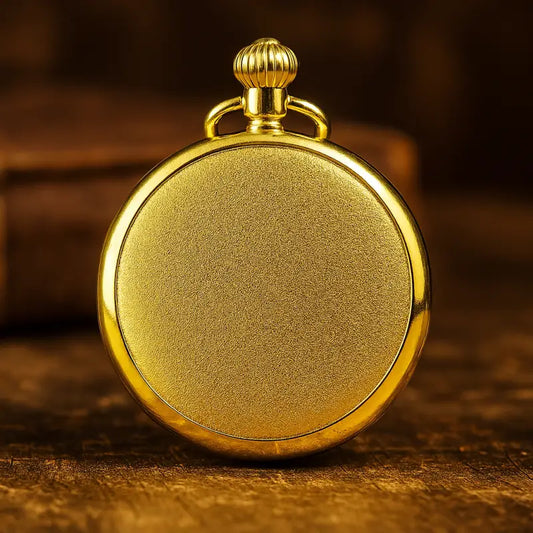 Luxe zilverbrons maanfase zakhorloge met gouden zakhorloge