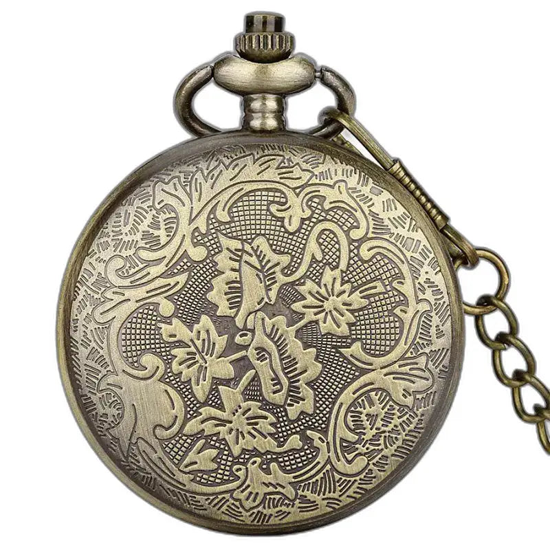 Klassiek elegant bronzen vlinderkwartszakhorloge met decoratieve afwerkingen