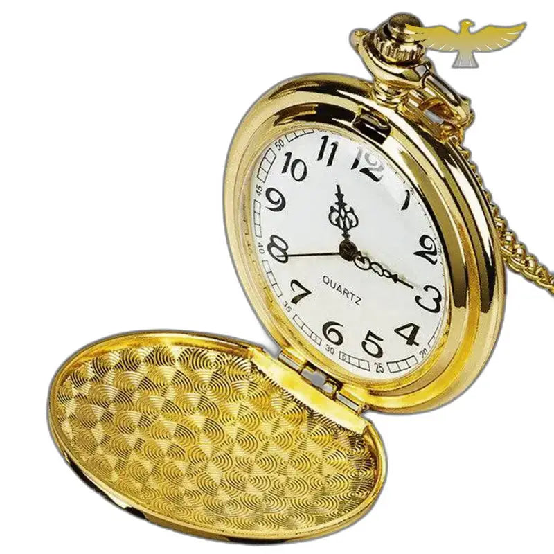 Regulateur Luxe Full Hunter zakhorloge met gouden en decoratieve binnenkant
