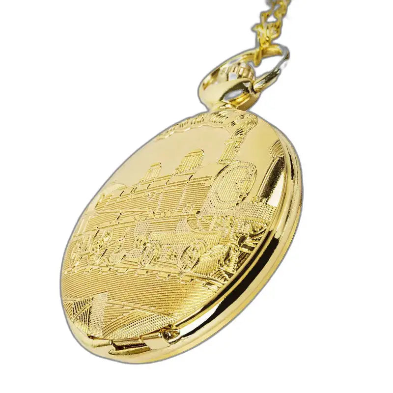 Regulator Luxe Full Hunter-zakhorloge in goud met elegant treinontwerp