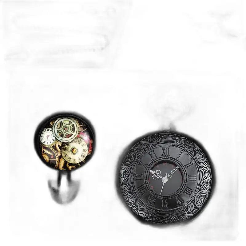 Klassiek retro zakhorloge zwart goudkleur met elegant steampunk-ontwerp
