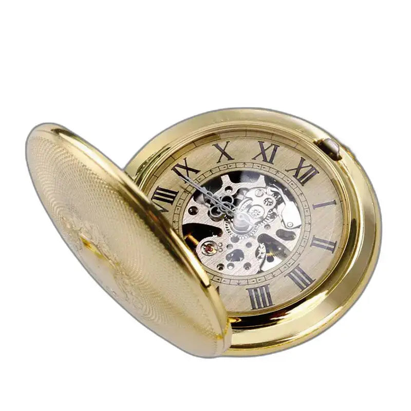Royal London Luxe Gouden Zakhorloge met zichtbaar mechanisme en gouden kleur