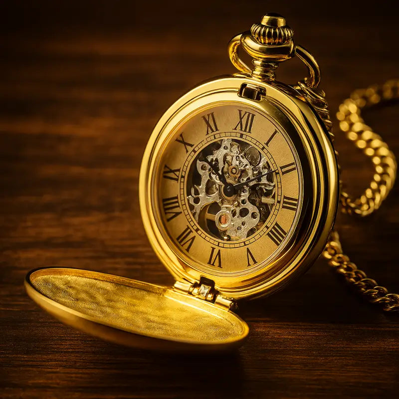 Royal London Luxury Gold Pocket Watch, elegant gouden mechanisch zakhorloge