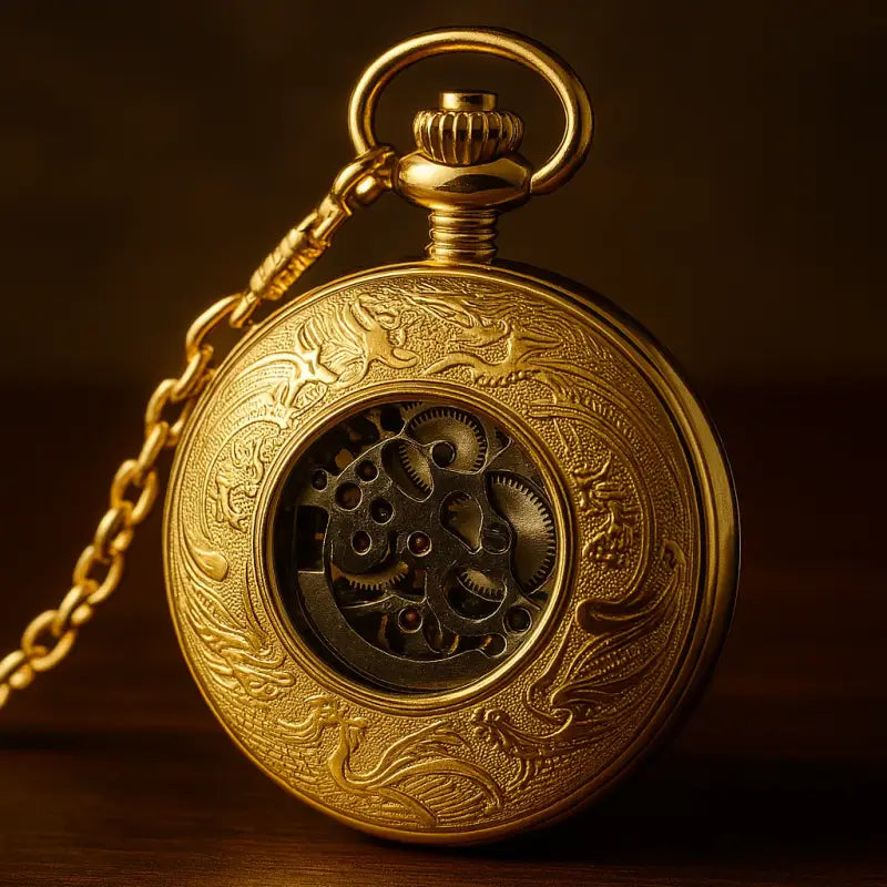 Royal London Luxe Gouden Zakhorloge met een elegante gouden wijzerplaat