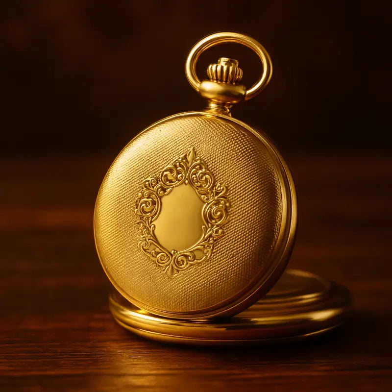 Royal London Luxe gouden zakhorloge met een elegant goud en versierd ontwerp