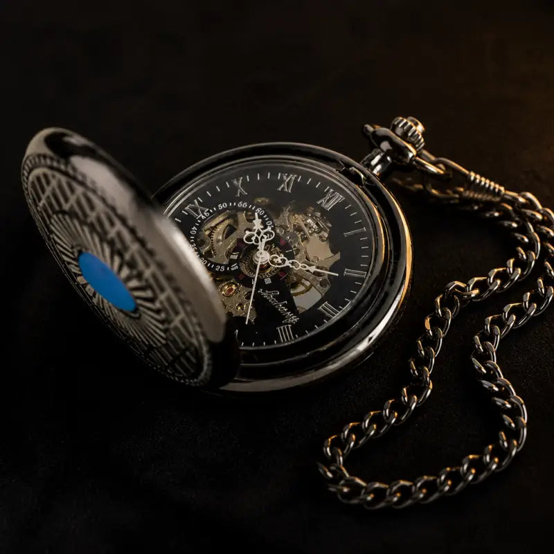 Steampunk saffier mechanisch herenzakhorloge - Univers Gousset