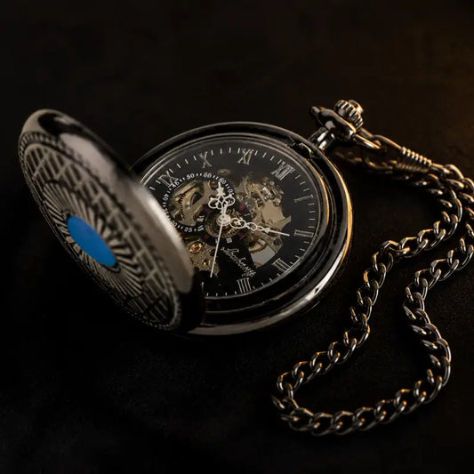 Steampunk saffier mechanisch herenzakhorloge - Univers Gousset