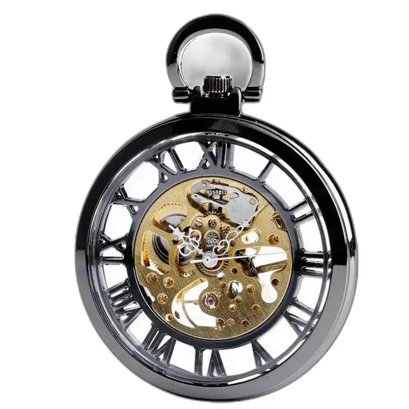 Modern zilveren skeletzakhorloge voor dames en heren met zichtbaar mechanisme
